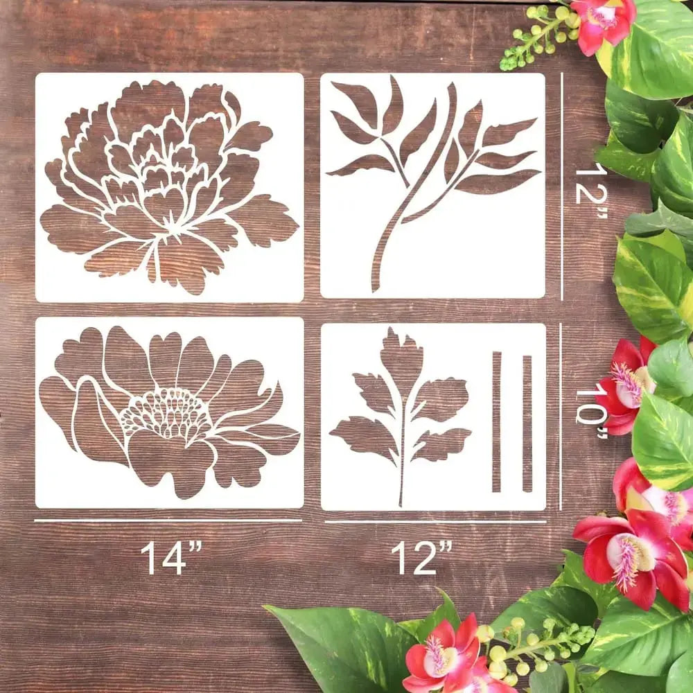 Floral Stencil Set | Reusable | Easy Decorating | Plastic