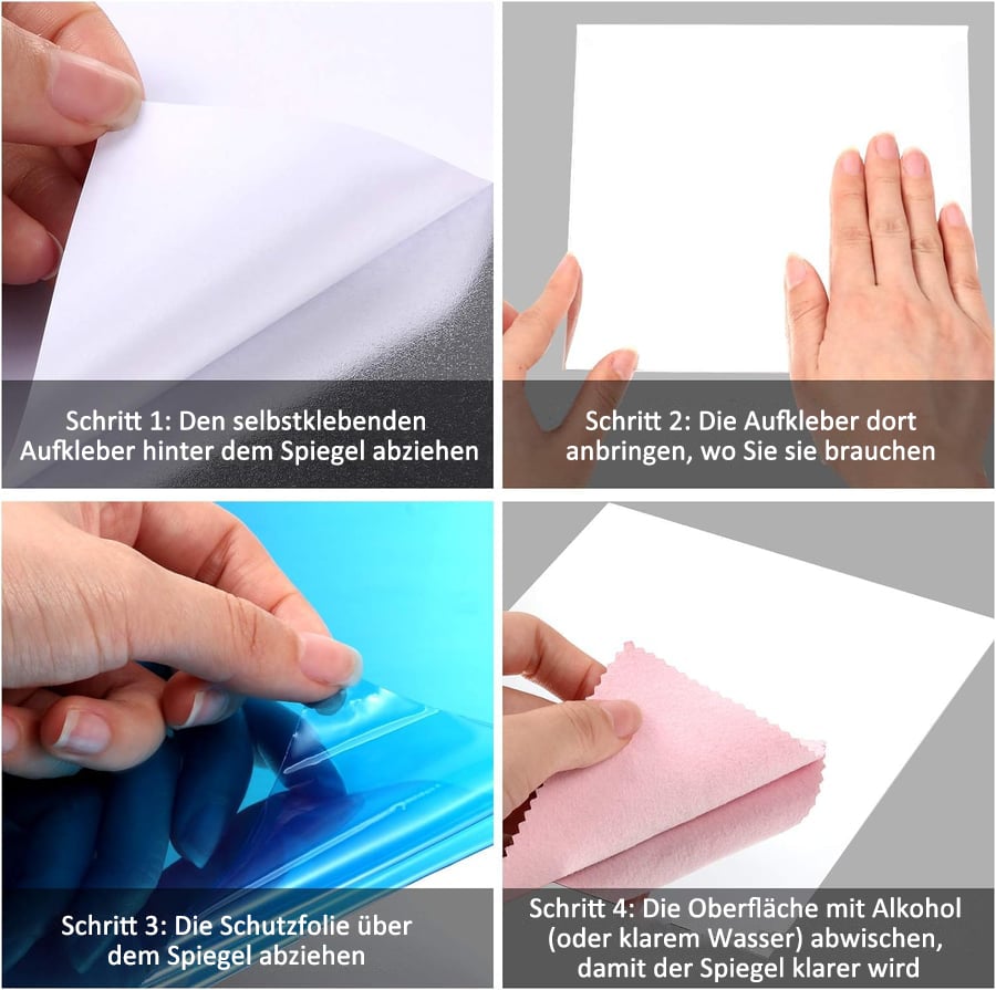 Mirror Panel | Self-adhesive | Clear Reflection | Plastic