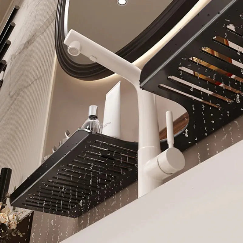 Sink Shelf | Drill-Free | Efficient Drainage | Walnut