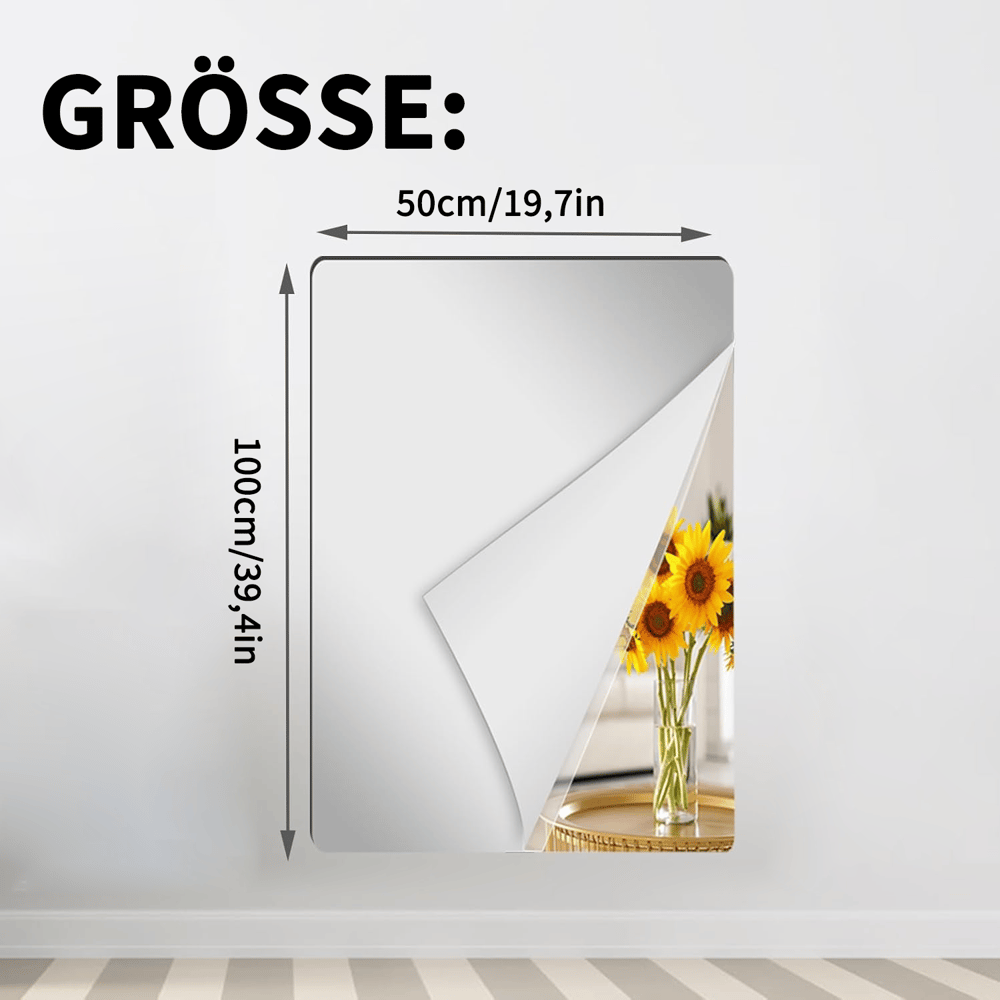 Mirror Panel | Self-adhesive | Clear Reflection | Plastic