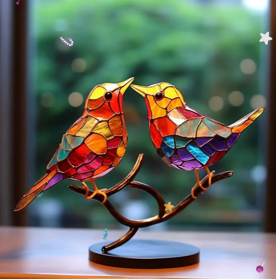 Stained Glass Bird | Vibrant Colours | Handcrafted Charm | Decorative