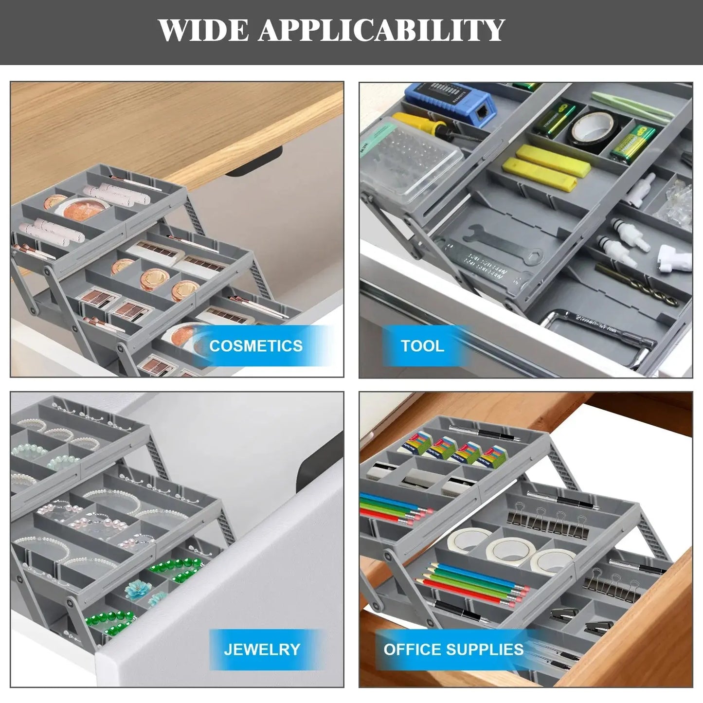 Drawer Organizer | Expandable Storage | Adjustable Compartments | Durable