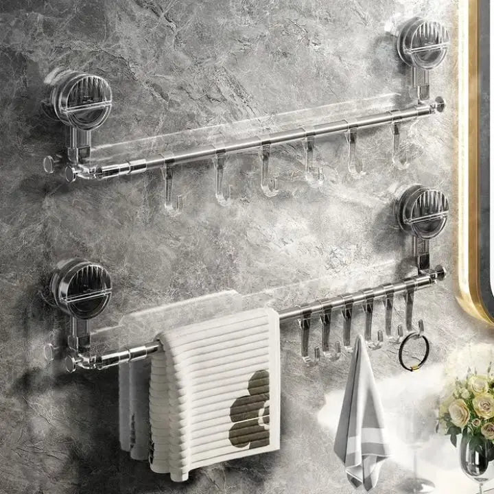 Towel Rack | Adjustable Length | Tool-Free Installation | Stainless