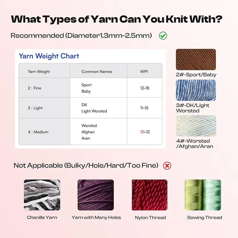 Knitting Tool | Non-stick | Even Tension System | Plastic