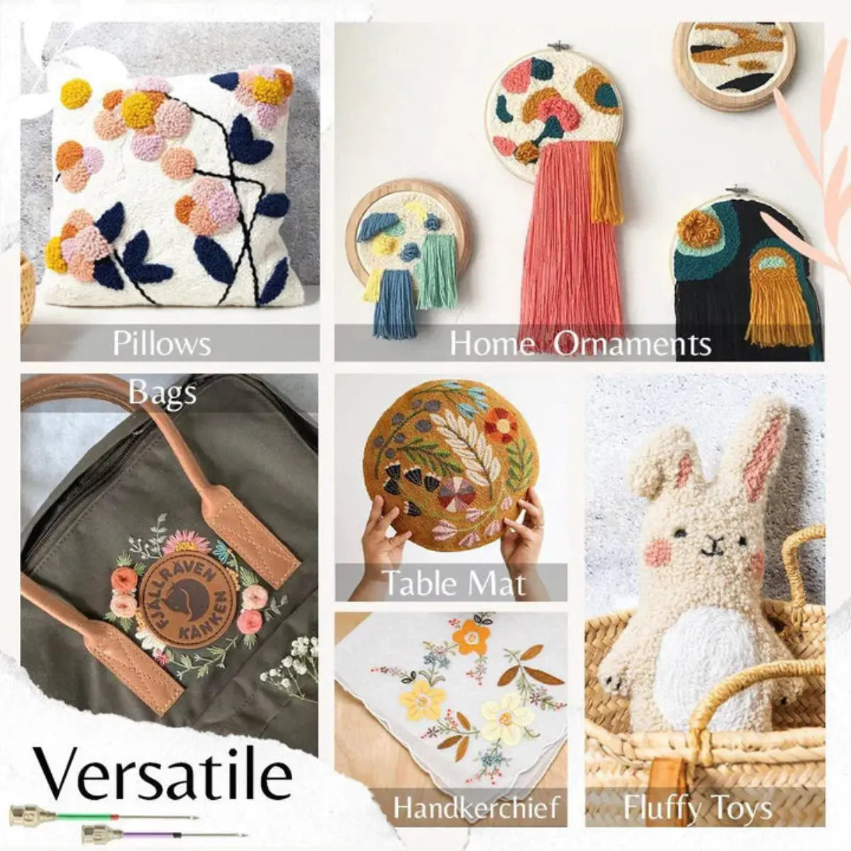 Embroidery Set | Ergonomic Handle | Easy Threading | Wood