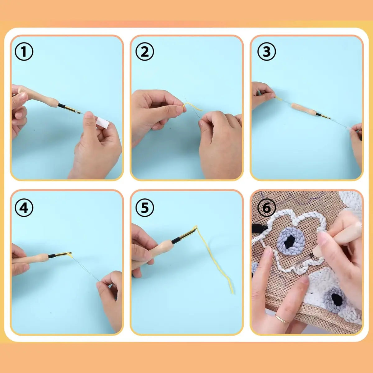 Embroidery Set | Ergonomic Handle | Easy Threading | Wood