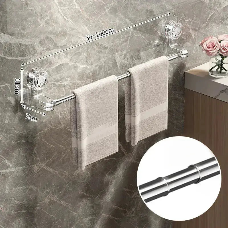Towel Holder | Adjustable Length | Strong Suction Power | Plastic