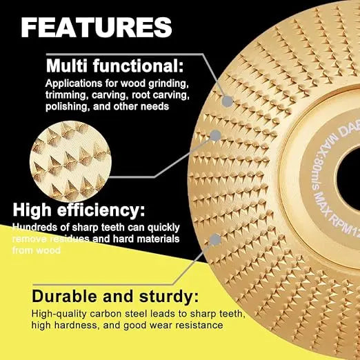 Wood Carving Discs | Non-stick | Even Heat Distribution | Durable (Set of 3 (Round/Flat/Slant)