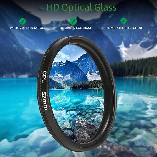 Smartphone Lens Filter | 52mm Size | Reduces Glare | Glass