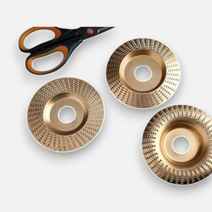 Wood Carving Discs | Non-stick | Even Heat Distribution | Durable (Set of 3 (Round/Flat/Slant)