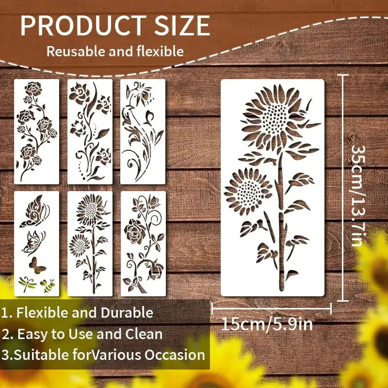 Floral Stencil Set | Reusable | Easy Decorating | Plastic