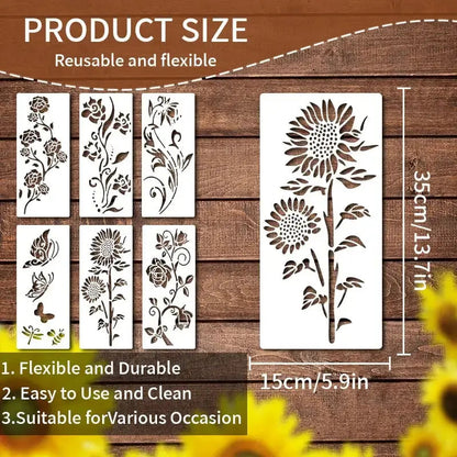 Floral Stencil Set | Reusable | Easy Decorating | Plastic