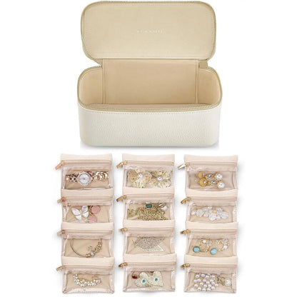 Jewellery Organizer | Transparent Pockets | Scratch Protection | PU Leather
