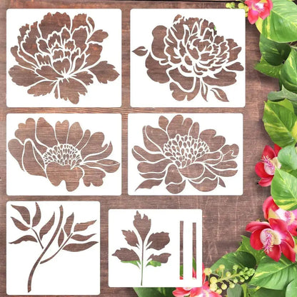 Floral Stencil Set | Reusable | Easy Decorating | Plastic