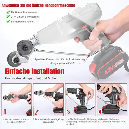 Drill Attachment | Quick Setup | Clean Precise Cuts | Chrome Steel