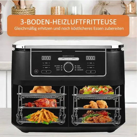 3-Tier Air Fryer Rack | Triple Surface | Even Heat Circulation | Metal