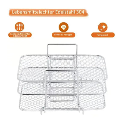 3-Tier Air Fryer Rack | Triple Surface | Even Heat Circulation | Metal