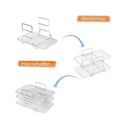 3-Tier Air Fryer Rack | Triple Surface | Even Heat Circulation | Metal