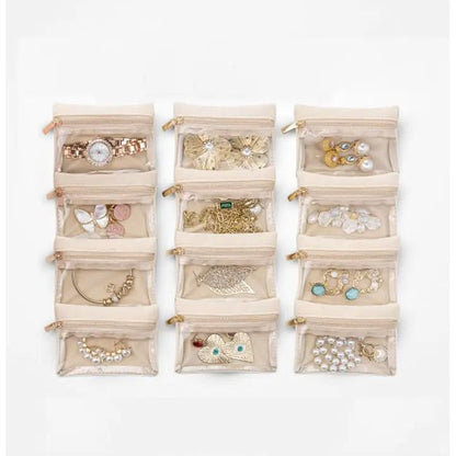 Jewellery Organizer | Transparent Pockets | Scratch Protection | PU Leather