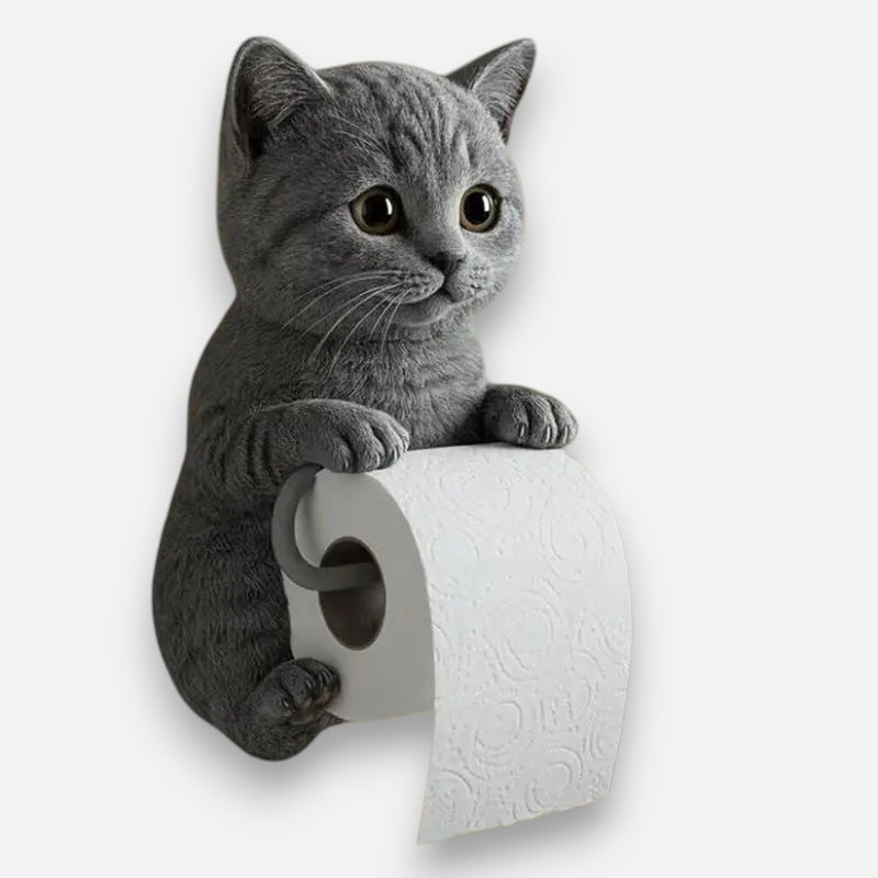 Toilet Paper Holder | 3D Cat Design | Easy Installation | Resin