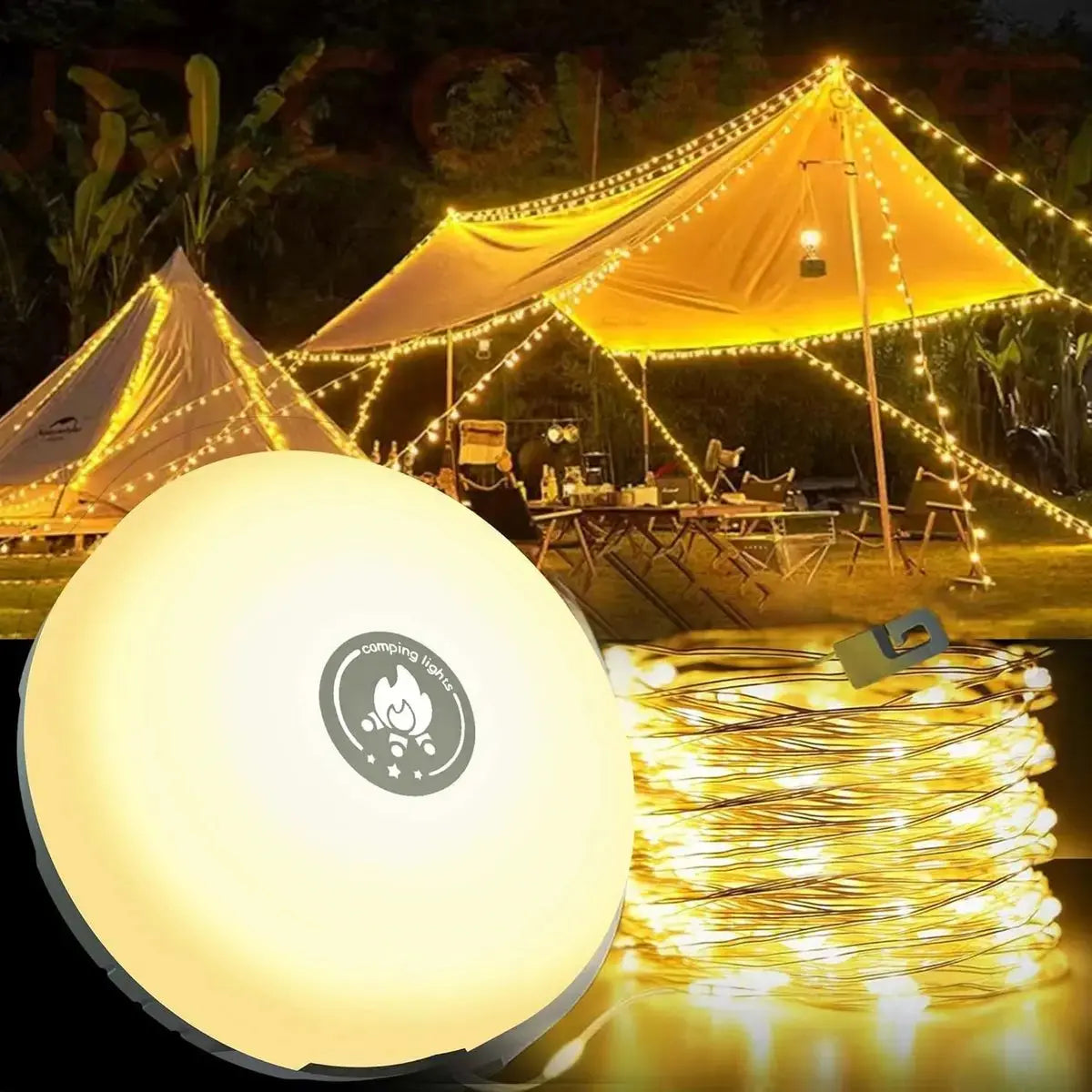 Camping Light | Multifunctional 4-in-1 | Weatherproof Durability | Plastic