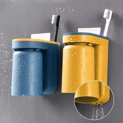 Toothbrush Holder | Self-Adhesive | Space-Saving Design | Plastic