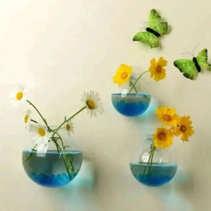 Glass Wall Vase | Space-saving | Easy Installation | Glass