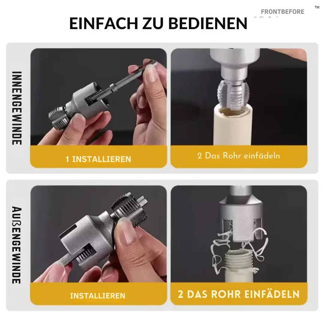 Thread Cutting Set | DN15 & DN20 | Precise Threading | Steel Alloy (Set (1/2" + 3/4")