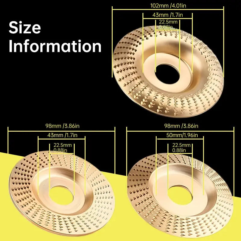 Wood Carving Discs | Non-stick | Even Heat Distribution | Durable (Set of 3 (Round/Flat/Slant)