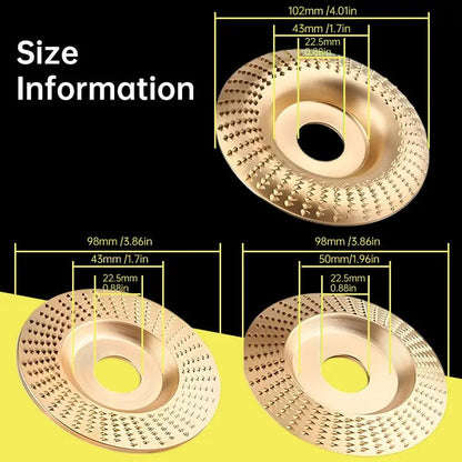 Wood Carving Discs | Non-stick | Even Heat Distribution | Durable (Set of 3 (Round/Flat/Slant)