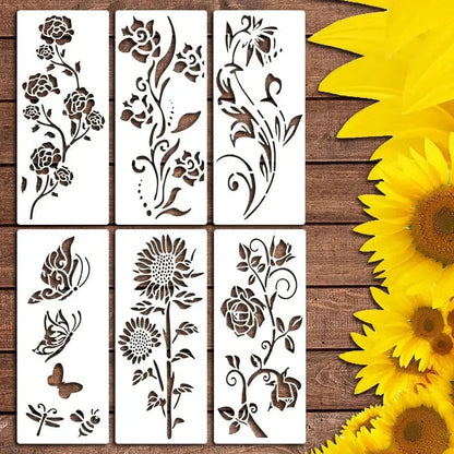 Floral Stencil Set | Reusable | Easy Decorating | Plastic