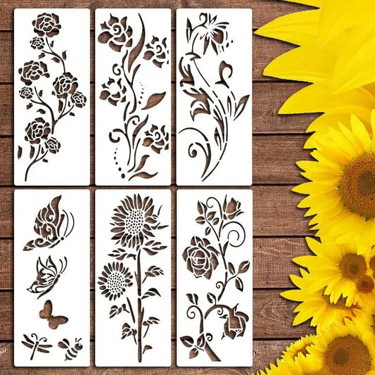 Floral Stencil Set | Reusable | Easy Decorating | Plastic
