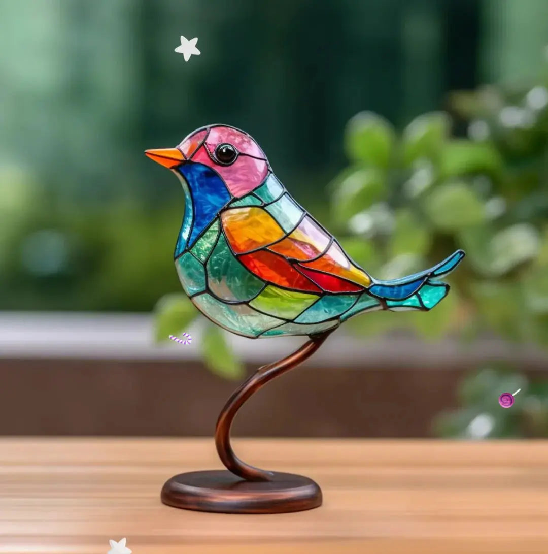 Stained Glass Bird | Vibrant Colours | Handcrafted Charm | Decorative