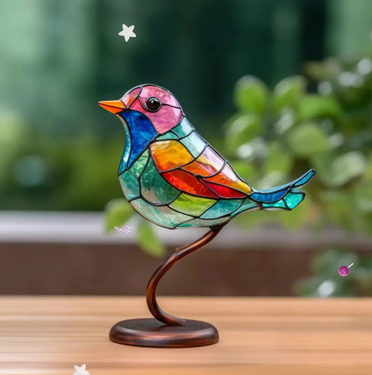 Stained Glass Bird | Vibrant Colours | Handcrafted Charm | Decorative
