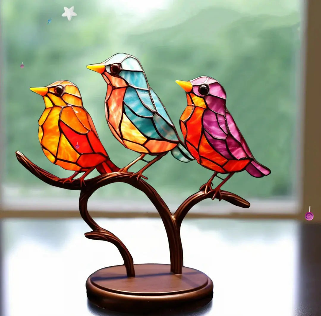Stained Glass Bird | Vibrant Colours | Handcrafted Charm | Decorative