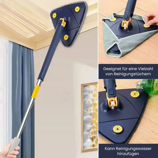Triangular Mop | 360° Rotation | Easy Cleaning | Plastic