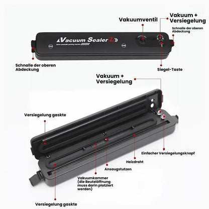 Vacuum Sealer | Electric Power | Extends Freshness | Food-safe