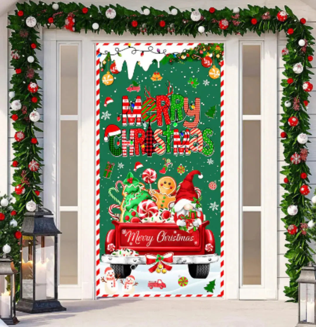 Christmas Door Decoration | Weather-resistant | Easy Installation | Polyester