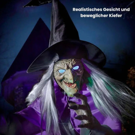 Witch Decoration | Motion-Activated | Weatherproof Design | Polyester