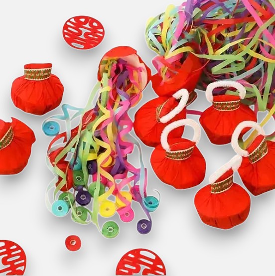 Paper Streamers | Residue-free | Safe for Children | Biodegradable (10 pieces)