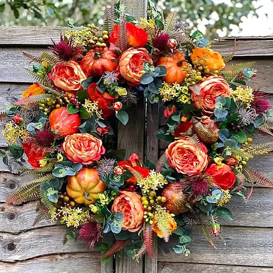 Autumn Wreath | Vibrant Colours | Weatherproof Design | Plastic