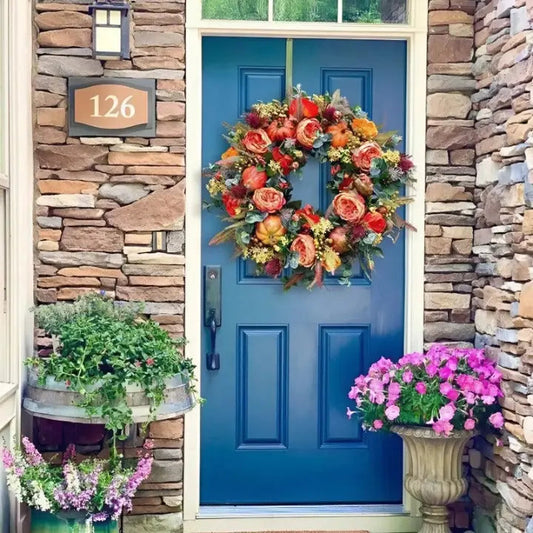 Autumn Wreath | Vibrant Colours | Weatherproof Design | Plastic
