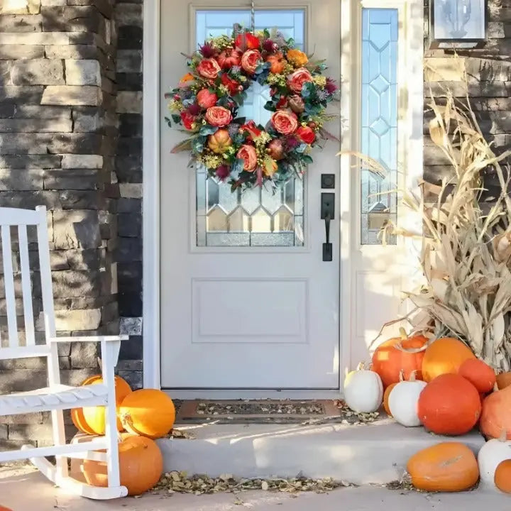 Autumn Wreath | Vibrant Colours | Weatherproof Design | Plastic