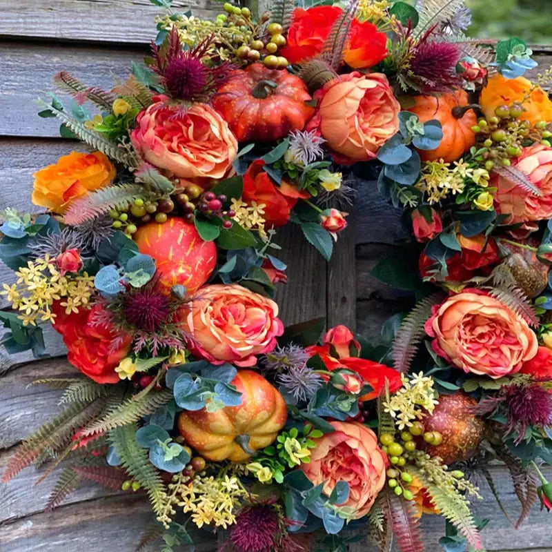 Autumn Wreath | Vibrant Colours | Weatherproof Design | Plastic