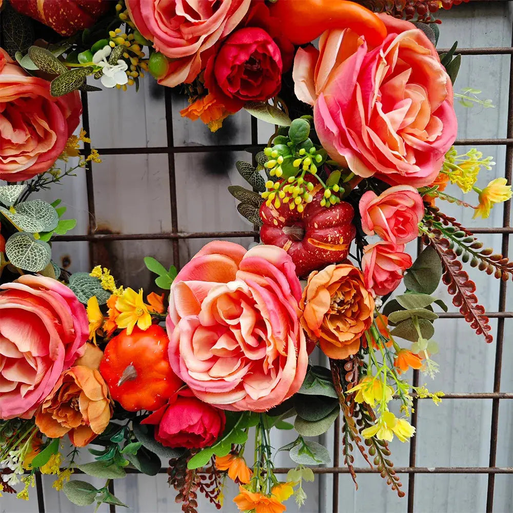 Autumn Wreath | Vibrant Colours | Weatherproof Design | Plastic