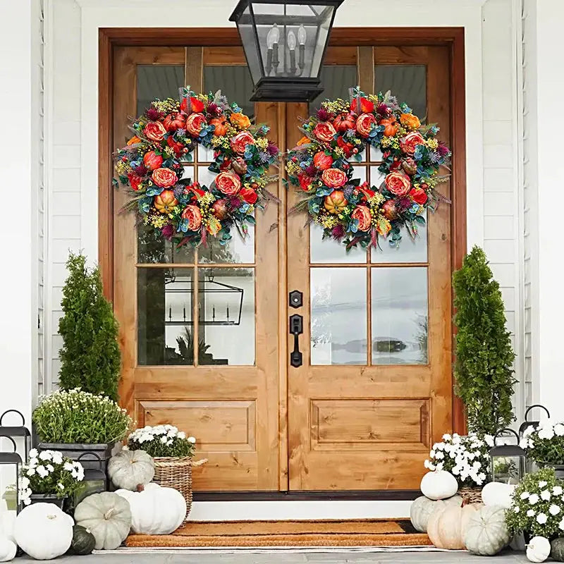 Autumn Wreath | Vibrant Colours | Weatherproof Design | Plastic
