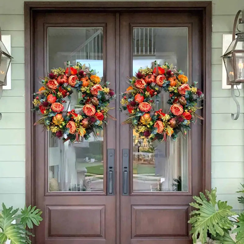 Autumn Wreath | Vibrant Colours | Weatherproof Design | Plastic