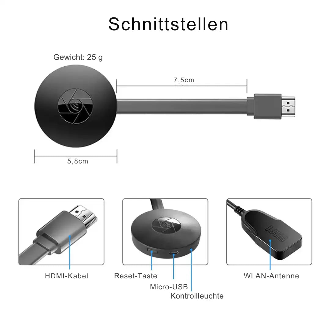 Wireless HDMI Adapter | Full HD | Easy Plug & Play | Plastic