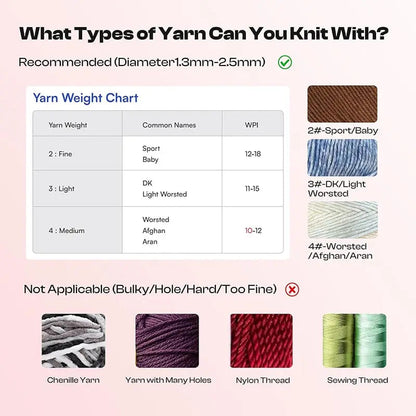 Knitting Tool | Non-stick | Even Tension System | Plastic
