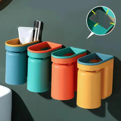 Toothbrush Holder | Self-Adhesive | Space-Saving Design | Plastic